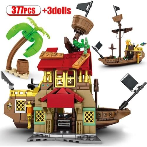 City MOC high-tech Classic Fishing Boat Islan Model Building Blocks Creator Movie Series Pirate Ship Figures Bricks Toys