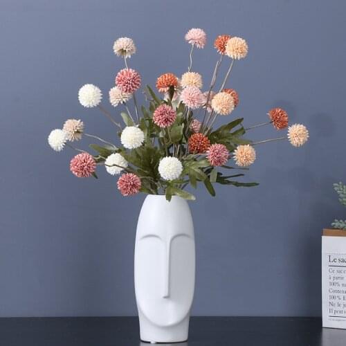 Simulation Flower Dandelion Small Spiny Ball Plant 5 Heads Flower Plant Plastic