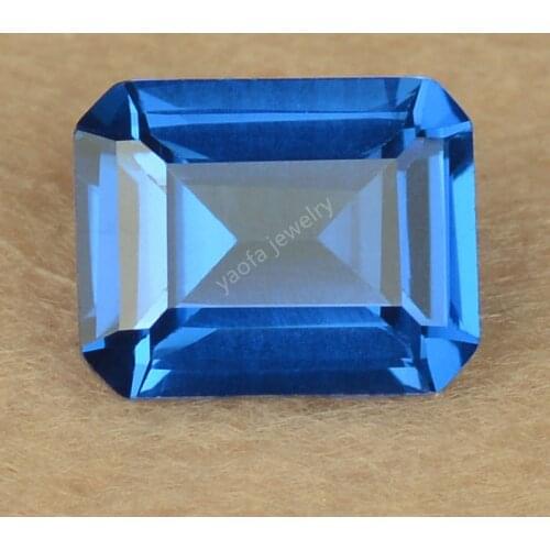 5A Quality 119# Light Blue Gems Rectangle Octangle Shape Parallel Cut Synthetic Spinel Loose Stone For Jewelry Gem Ring Surface
