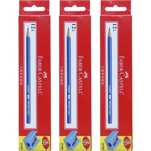 FABER CASTELL Triangle students write pencil 2B/HB/2H color pencil rod pencil 12