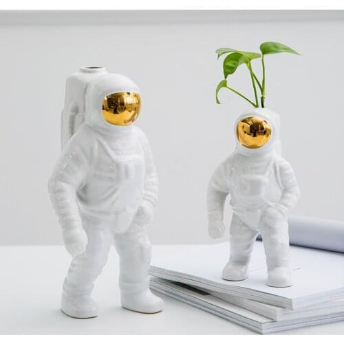 Ceramic spaceman Vase Decoration modern creative model room decoration desktop decoration astronaut
