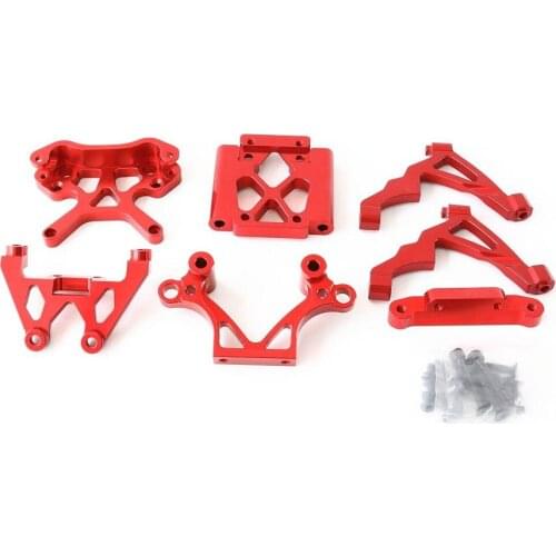 Aluminium Front Alloy Parts Kit, towers, bulkhead, supports, brace (red) for HPI BAJA 5B ,KM BAJA ,ROVAN BAJA