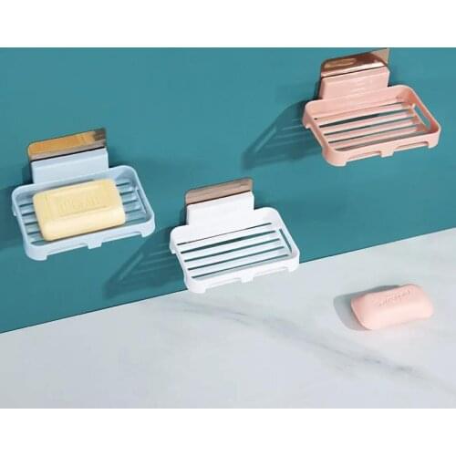 Soap Box Paste Seamless Non-perforated Suction Cup Wall-mounted Creative Soap Holder Drain Storage Box Toilet Soap Box