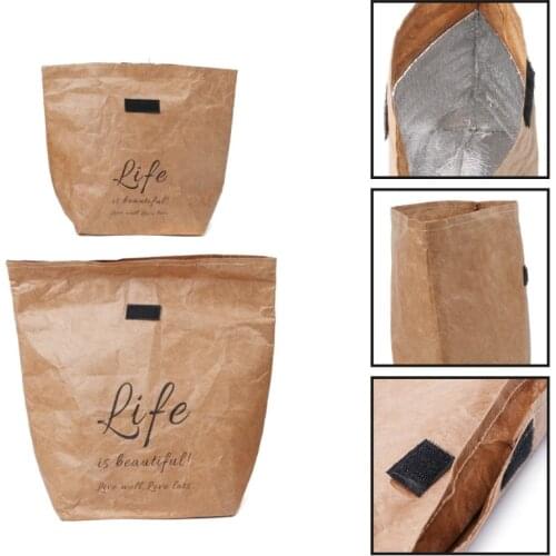 Kraft Paper Snack Lunch Bags Reusable Insulated Thermal Merchandise Grocery Bag Insulation holder
