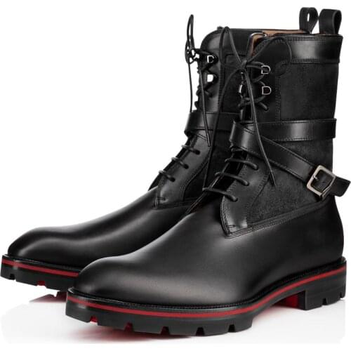 Qianruiti winter Split Leather Wterproof Men Boots Chelsea Lace-Up Man Ankle Outdoor Boot height increased