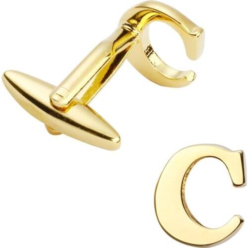 Mens jewelry high quality metal/gold fashion cufflinks, French shirt cuff links letters C cufflink name logo