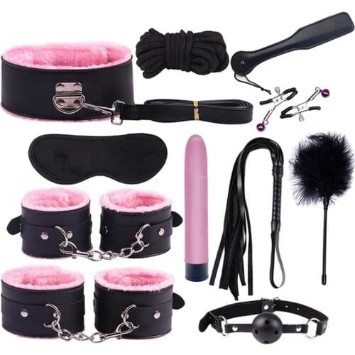 11Pcs/set Sex Products Erotic Toys Adult Set Handcuffs Vibrator SEXY EYEWEAR costume
