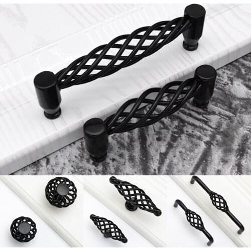 European style bronze birdcage handle wardrobe door handle cabinet drawer single hole handle