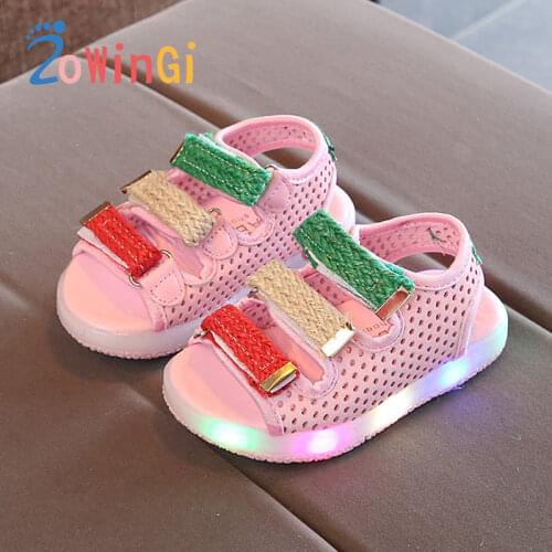 Size 21-30 Girls Sandals 2021 Summer New Kid Led Shoes Children Boys Led Light Sandals for Kids sandalia infantil menina