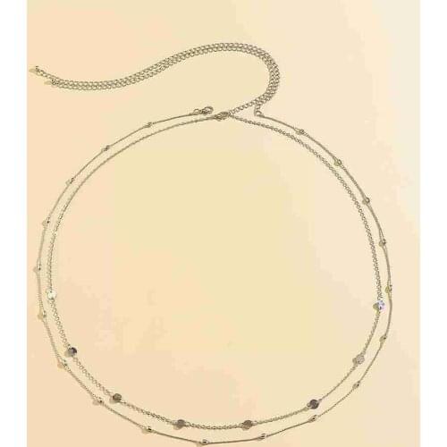 Sexy Body Jewelry Coin Chain Waist Chain Female Suit Double Layers Snake Chain Jewelry For Women Decor Body Bone Chain Bell E9Y8
