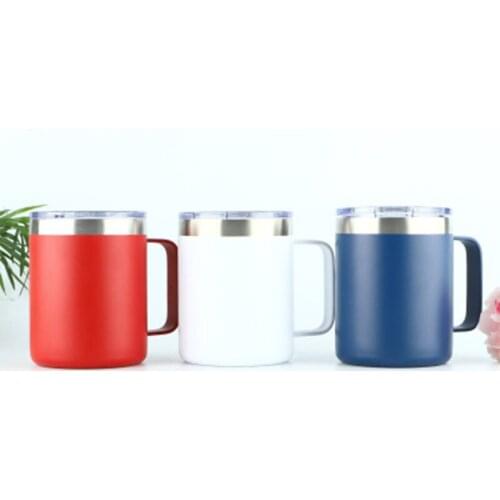 Wholesale 12oz Stainless Steel Tumbler Cups With Handle Double Wall Vacuum Insulated Coffee Mugs Glass Portable For Party