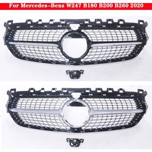 Car styling Middle grille for Mercedes-Benz B-class W247 B180 B200 B260 2020 Diamond Silver Black front bumper Center Grille