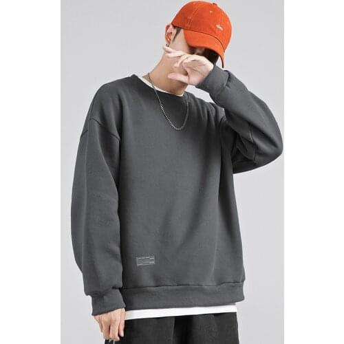 Hoodies Men Casual Minimalist Sweatshirt Unisex O-Neck Spring Winter Fashion Solid Plus Size Lovers style Basic Pullover Quality