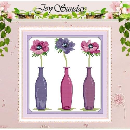 Three Flowers Patterns Counted Cross Stitch 11CT 14CT Cross Stitch Set Wholesale Chinese Cross-stitch Kit Embroidery Needlework
