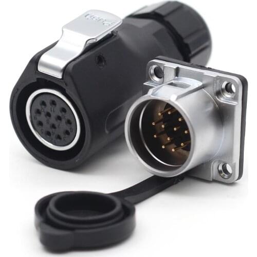 XHP20, IP67 Waterproof 12 Pin LED Power Cable Connector High-Voltage Aviation Connector Electrical Power Male Socket Female Plug