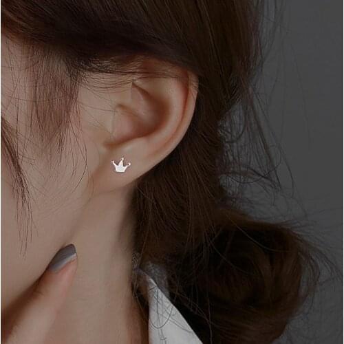 2021 New Star Moon 925 Sterling Silver Stud Earrings Simple Double Stud Earrings Fine Jewelry Vintage For Women Gift