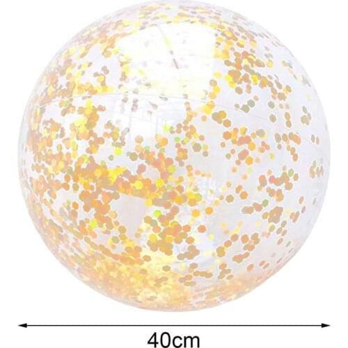 2pcs Water Play Inflatable Party Favors Pool Toys Portable PVC Fun Summer Photo Props Glitter Confetti Beach Ball Outdoor Sports