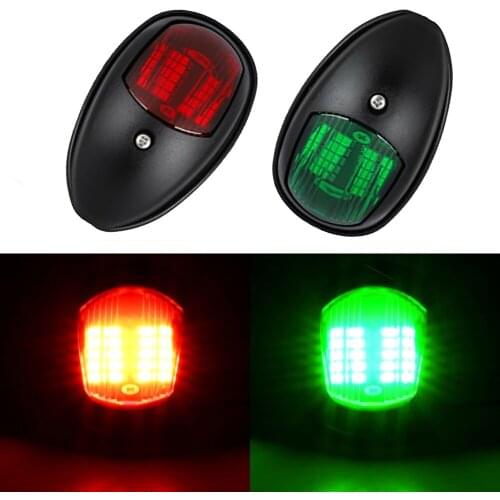 2Pcs LED Navigation Light 12V Signal Warning Lamp Red & Green Sailing Signal Light For Marine Boat Yacht Truck Trailer Van