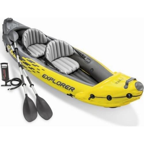 312cm Inflatable Two Person Kayak Sit in Fishing Kayak Double Paddle Floating Air Drifting Boat for River Lake Sea