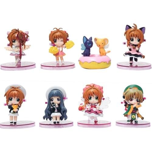 5-7cm Q version of eight magical girl Sakura Card Captor ornaments anime characters birthday gifts creative PVC Action Figure