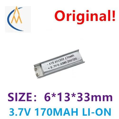 601333 170mAh 3.7V cigarette lighter polymer lithium battery aviation model power toy backup power LED bulb