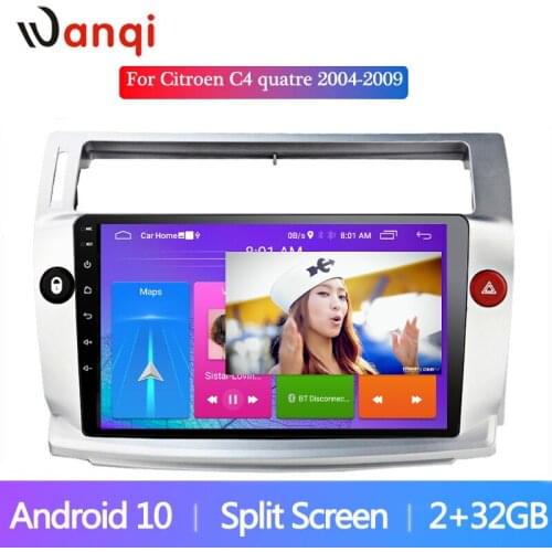 9 inch Android10 Car Radio Multimedia Auto GPS Navigation For Citroen C4 C-Triomphe C-Quatre 2004-2009 Navi Stereo Player Vedio