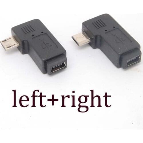 90 Degree left+right Angle Adapter micro USB Type A B male to mini USB feMale NEW