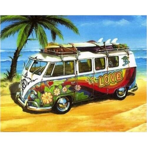 DiY Diamond Painting 5d Car Cross Stitch Diamond Mosaic Bus Embroidery Rhinestone Art Home Decoration