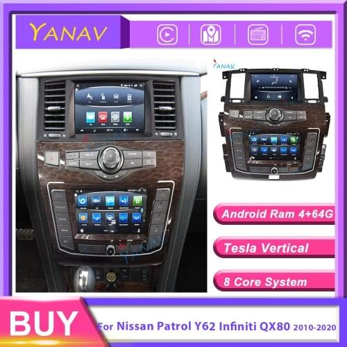 2 DIN car radio for-Nissan patrol Y62 2012-2019 car audio video multimedia MP3 player Android stereo receiver Dual touch screen