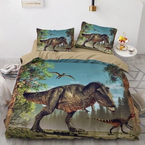 Bedding Sets 3D Custom Duvet Quilt Cover Set Comforter Bed Linen Pillowcase King Queen Full 140x200 Animal Dinosaur Home Texitle
