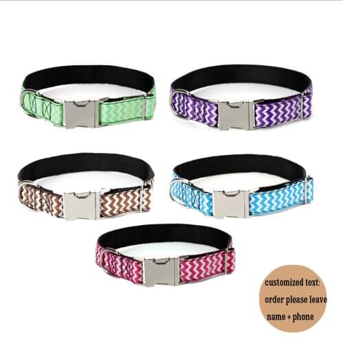 Free engraving Dog Collar Personalized Nylon Adjustable Dogs Collars Durable Pet ID Collar for Medium Large Pet Dogs