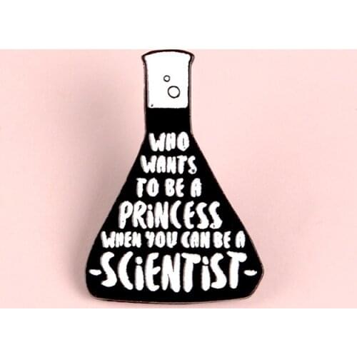 Scientist Beaker Brooch For Backpacks Shirt Lapel Enamel Pins Broche for Women Badge Pines Mental Brooches Jewelry Accessories