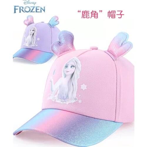 Disney Frozen Hat For Girls Elsa Anna Breathable Cotton Cap Adjustable Snapback Children Baseball Cap Hip Hop Hat Sun Mesh Hat