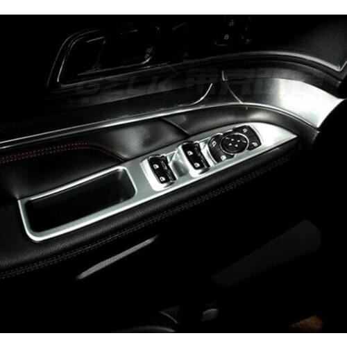 For Ford Explorer 2016-2018 4PCS ABS Chrome Car Door Armrest Window Glass Lifter Cover Cover Trim Car Styling Accessories