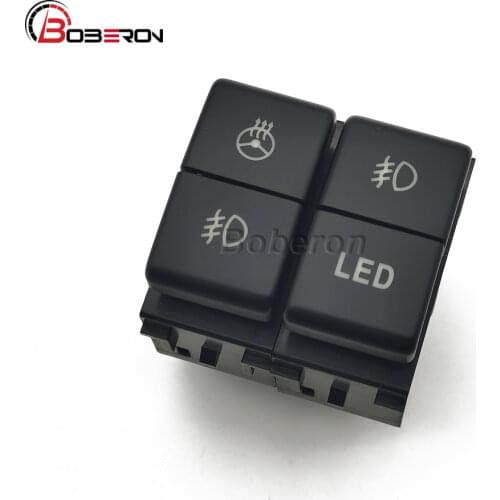 Dual Switch Car Front Fog Light Switch Steering Wheel Heating Switch Button With Connection Wire for Nissan Patrol Y61 Y62