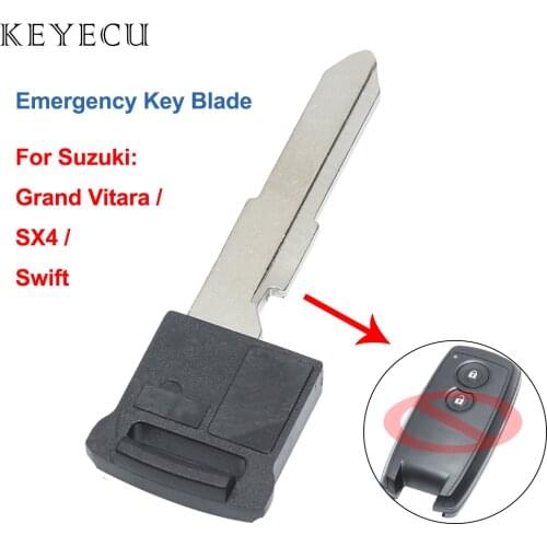 Keyecu 10 Pieces Uncut Smart Insert Remote Emergency Key Blade for Suzuki Grand Vitara 2006-2012, SX4 2006-2011, Swift 2011-2013