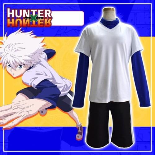 Killua Zoldyck Cosplay Costume Shirt Uniform Hunter Outfit for Halloween