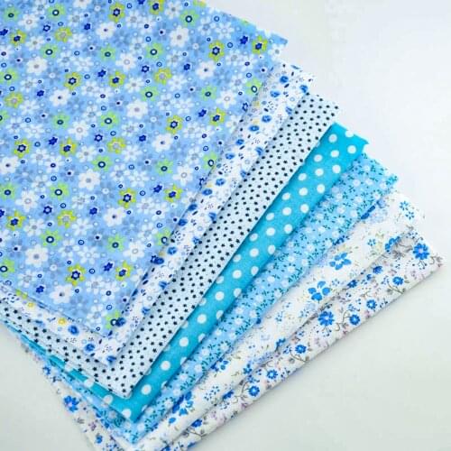 Booksew Tecidos de Patchwork Textile 7pcs/lot Cuted White Dots Floral Designs Plain Sewing Cotton Fabric Meter