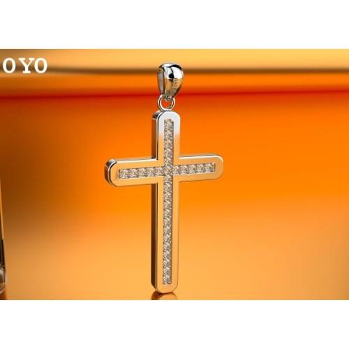 Cross 999 sterling silver female Korean silver jewelry pendant Christian simple couple pendant