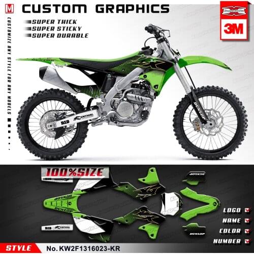 KUNGFU GRAPHICS Motocross Stickers MX Decals Full Vinyl Wrap Kit for KX250F KX 250F 2013 2014 2015 2016