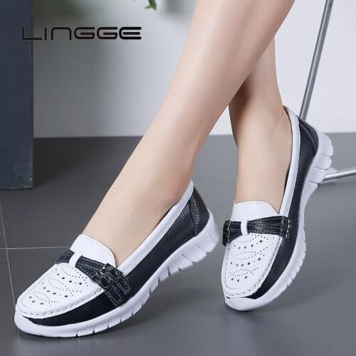 LINGGE Women's Ballet Flats With Heels