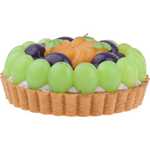 Miniature Food Toys Dessert Model Blueberry Fruit Cream Cake Chocolate Pie For 1/6 Dolls House Kitchen Room Accessories