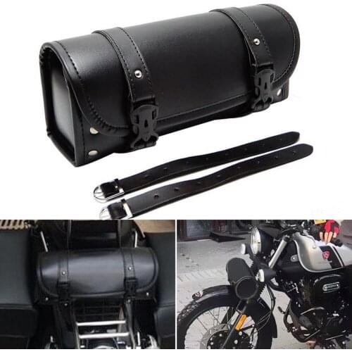Motorcycle Saddlebags Universal Black Tool Bag The Front Forklift Puts The Saddle Barrel-shaped Chrome Nail Tool Motorcycle Bag