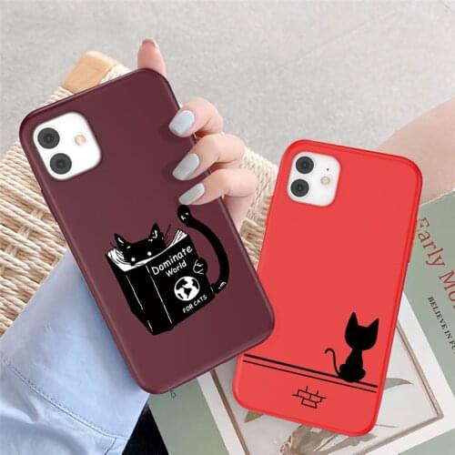 Cute Cartoon Cat Love Heart Case For iPhone 11 Pro Max 6 6S 7 8 Plus X XR XS Max 5S SE 2020 Soft Silicone Shockproof Back Cover