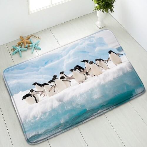 Ocean Animals Non-Slip Bathroom Mat Turtle Tropical Fish Penguin Bedroom Kitchen Doormat Rug Absorbent Carpet Floor Mat Washable