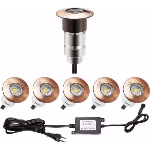 Low Voltage Led Outdoor Step Lights Aluminum Landscape & Deck Lighting Installation Easy Double Cable Connected 6pcs/set F102X