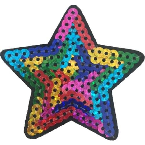 New Arrival Rainbow Color Stars Patch for Clothes DIY Star Sequined Partch DIY Sewing Accessories Decorative Appliques 10PCS/lot