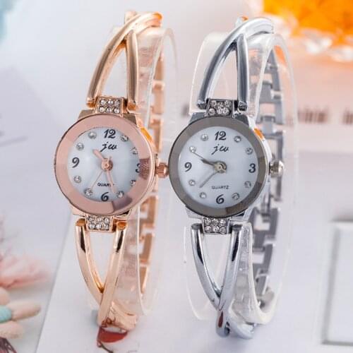 New Women Stainless Steel Quartz Bracelet Watch Ladies Dress Watches Gold Clocks Fashion Luxury Rhinestone Wristwatches reloj