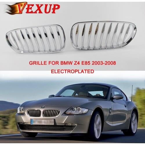 E85 Grille Front Replacement Kidney Grill Car Front Kidney Grille Electroplated Grill for BMW Z4 E85 2003-2008