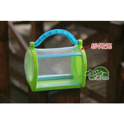 15x11x12 cm plastic children catch butterflies insects firefly cricket grasshopper cage small pet cage silk worms terrarium box